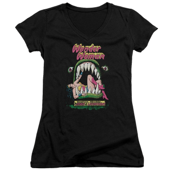 DC Comics Jaws - Juniors V-Neck T-Shirt Juniors V-Neck T-Shirt Wonder Woman