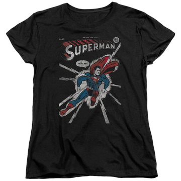 Black women's t-shirt with Superman DC Comics Cover Me graphic