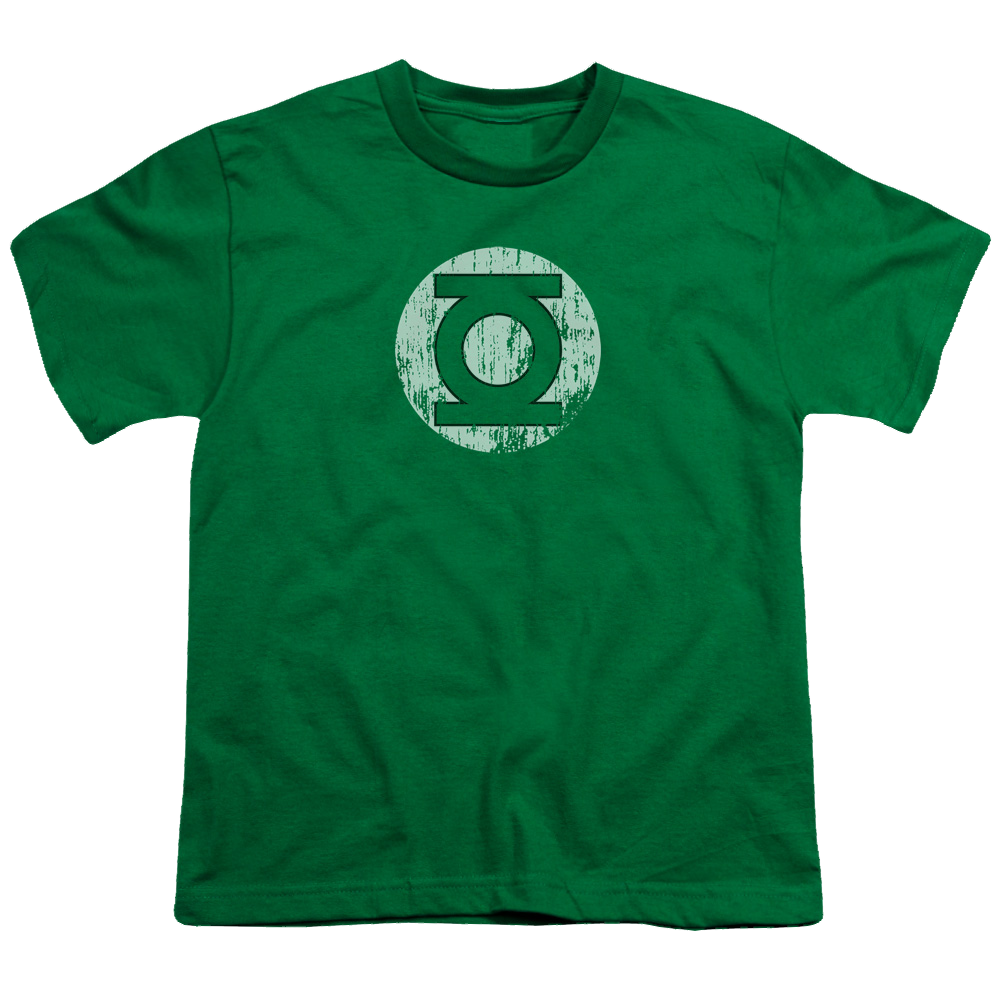 Green Lantern Distressed Lantern Logo - Youth T-Shirt Youth T-Shirt (Ages 8-12) Green Lantern