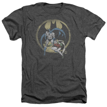 Charcoal men's heather t-shirt with Batman DC Comics Team graphic
