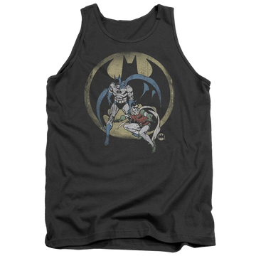 Charcoal men's tank with Batman DC Comics Team graphic