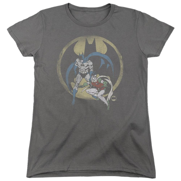Charcoal women's t-shirt with Batman DC Comics Team graphic