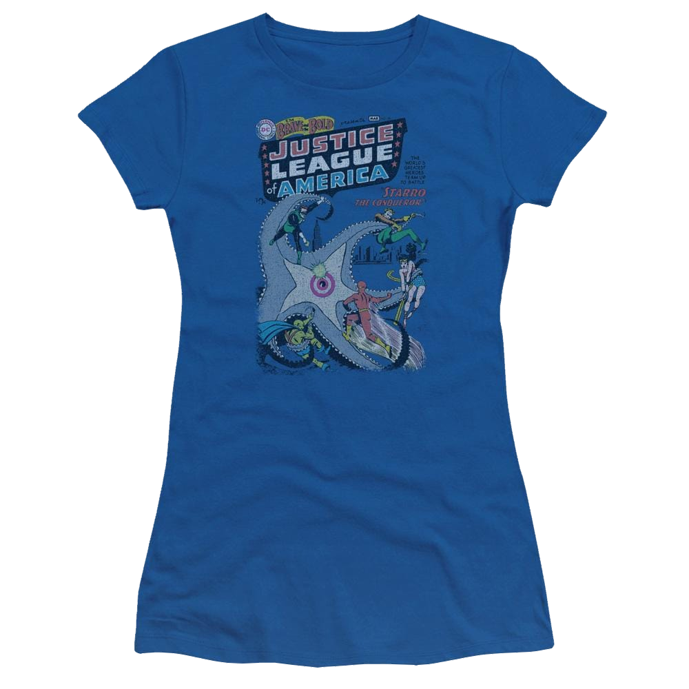 DC Comics No 28 - Juniors T-Shirt Juniors T-Shirt Justice League