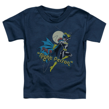 Navy toddler t-shirt with Batman Batgirl Night Person graphic