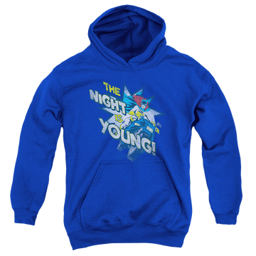 Royal youth hoodie for ages 8 to 12 with Batman Batgirl The Night Is Young graphic