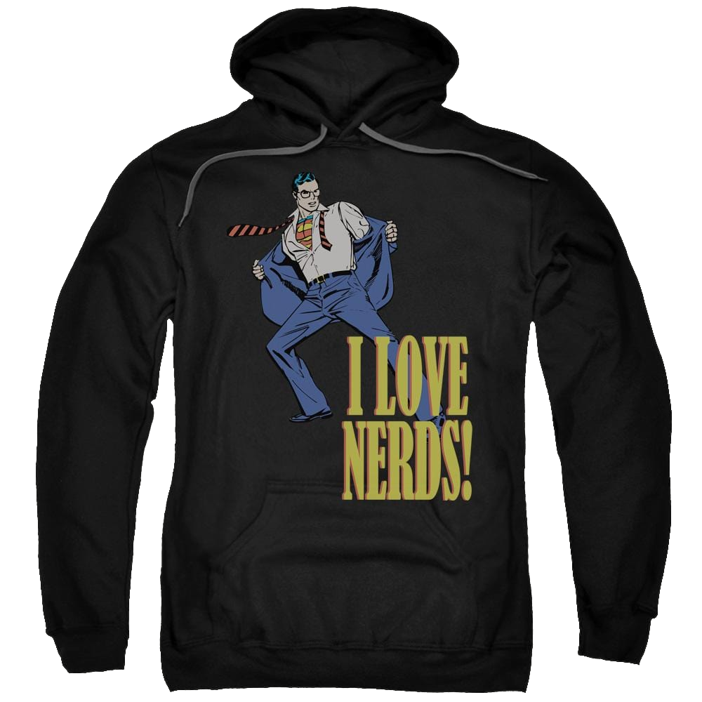 DC Comics I Love Nerds - Pullover Hoodie Pullover Hoodie Superman