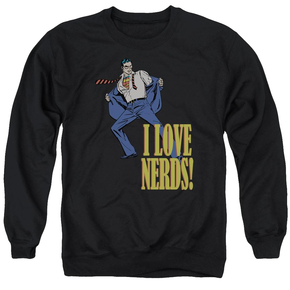 DC Comics I Love Nerds - Men's Crewneck Sweatshirt Men's Crewneck Sweatshirt Superman