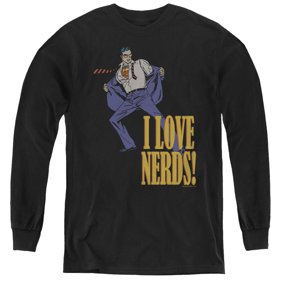 Superman I Love Nerds - Youth Long Sleeve T-Shirt Youth Long Sleeve T-Shirt Superman