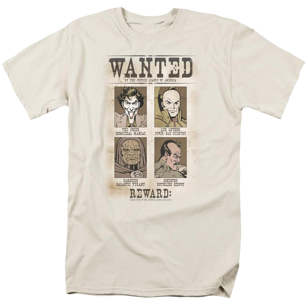 DC Comics Wanted Poster - Men's Regular Fit T-Shirt Men's Regular Fit T-Shirt DC Comics