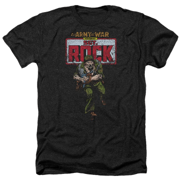 Charcoal men's heather t-shirt with DC Comics Sgt Rock graphic