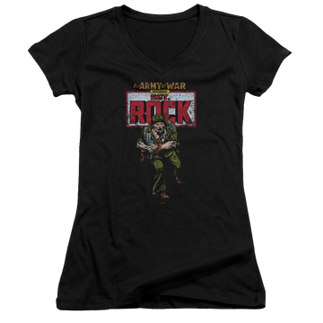 DC Comics Sgt Rock - Juniors V-Neck T-Shirt Juniors V-Neck T-Shirt DC Comics
