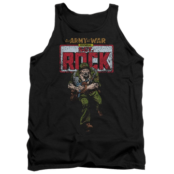 Black men's tank with DC Comics Sgt Rock graphic