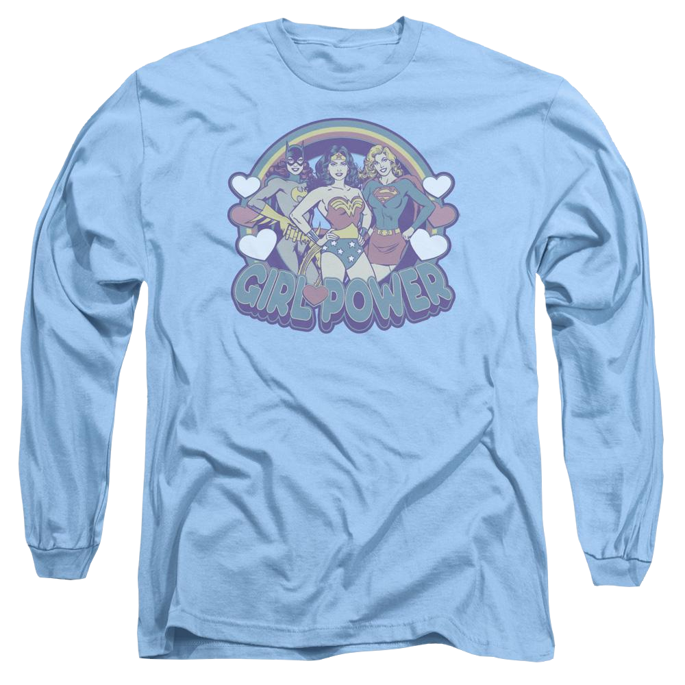 DC Comics Retro Girl Power - Men's Long Sleeve T-Shirt Men's Long Sleeve T-Shirt Justice League