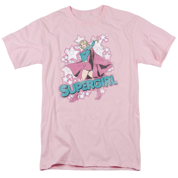 Pink men's regular fit t-shirt with Superman DC Comics Im Supergirl graphic
