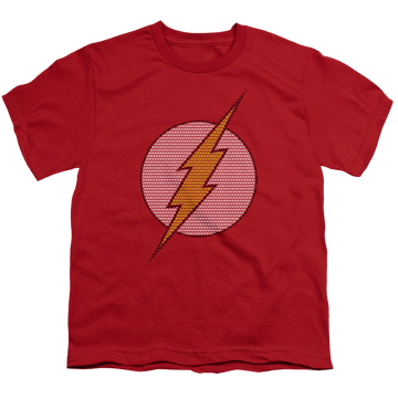Red youth t-shirt for ages 8 to 12 with Flash Little Logos graphic