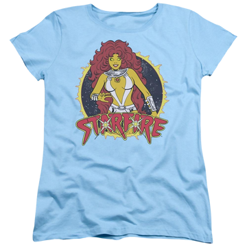 Light blue women's t-shirt with DC Comics Starfire graphic