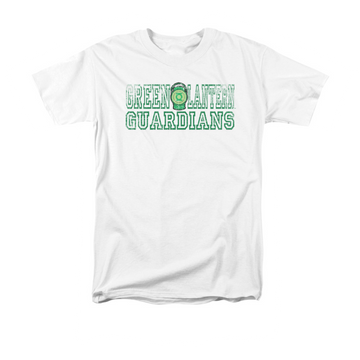 White men's regular fit t-shirt with DC Comics Green Lantern Guardians graphic