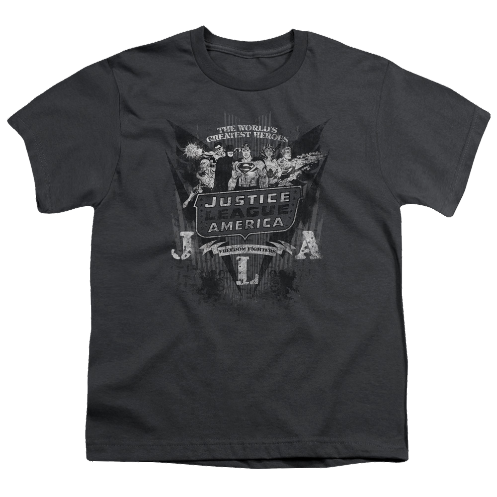 Justice League Greatest Heroes - Youth T-Shirt Youth T-Shirt (Ages 8-12) Justice League