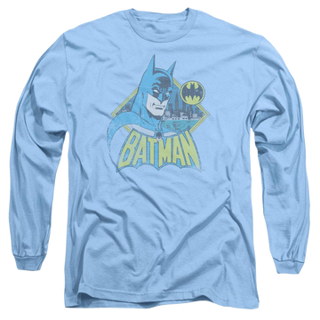 Carolina blue men's long sleeve t-shirt with Batman DC Comics Watch Yourself graphic