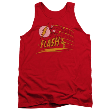 Red men's tank with The Flash Like Lightning graphic
