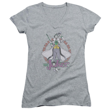 DC Comics Maniacal - Juniors V-Neck T-Shirt Juniors V-Neck T-Shirt Joker