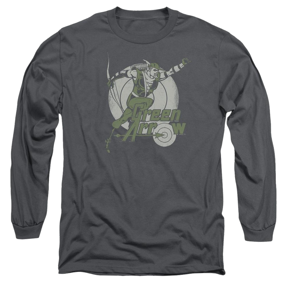 DC Comics Right On Target - Men's Long Sleeve T-Shirt Men's Long Sleeve T-Shirt Green Arrow