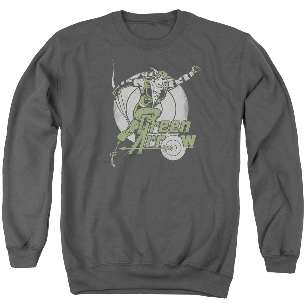 DC Comics Right On Target - Men's Crewneck Sweatshirt Men's Crewneck Sweatshirt Green Arrow