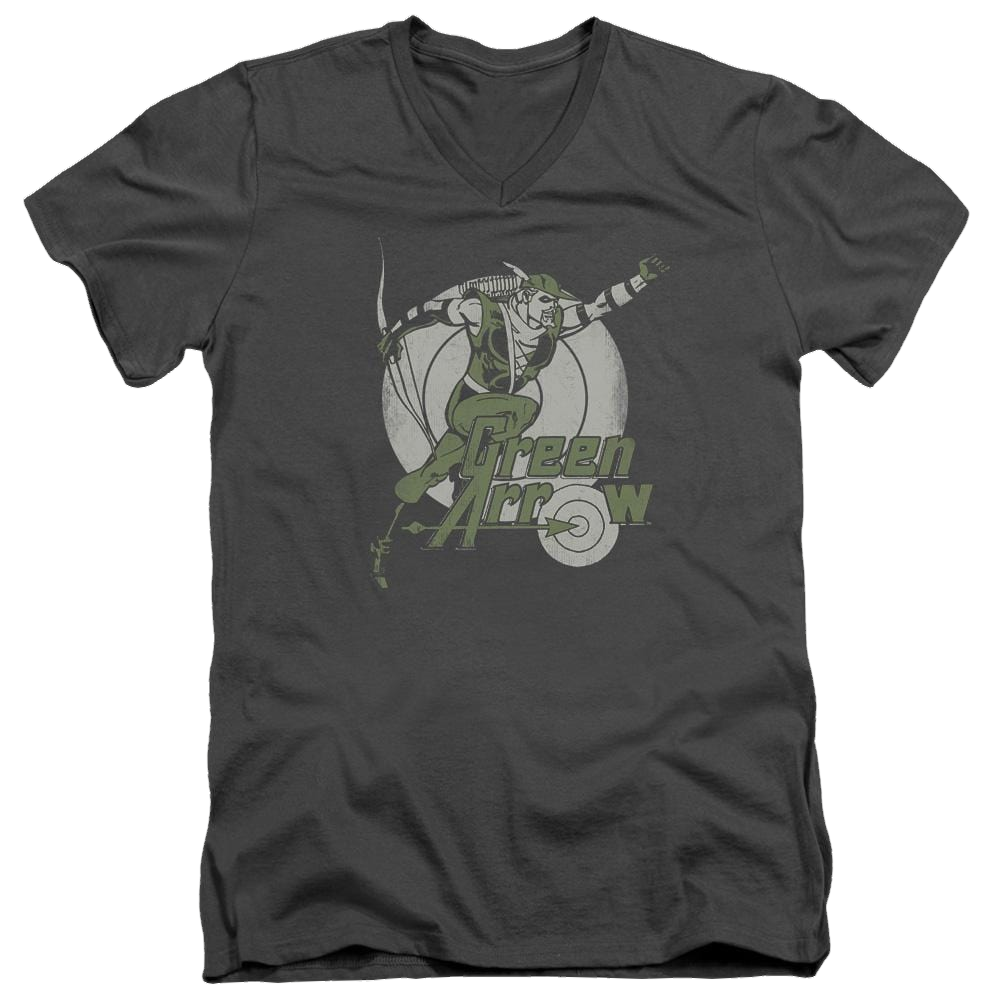 DC Comics Right On Target - Men's V-Neck T-Shirt Men's V-Neck T-Shirt Green Arrow