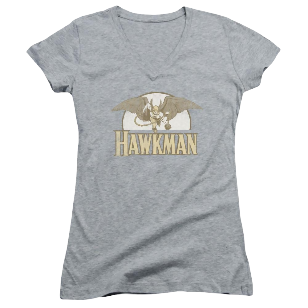 DC Comics Fly By - Juniors V-Neck T-Shirt Juniors V-Neck T-Shirt Hawkman
