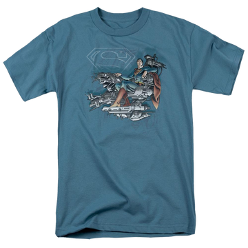 Slate men's regular fit t-shirt with Superman DC Comics Super Mind graphic