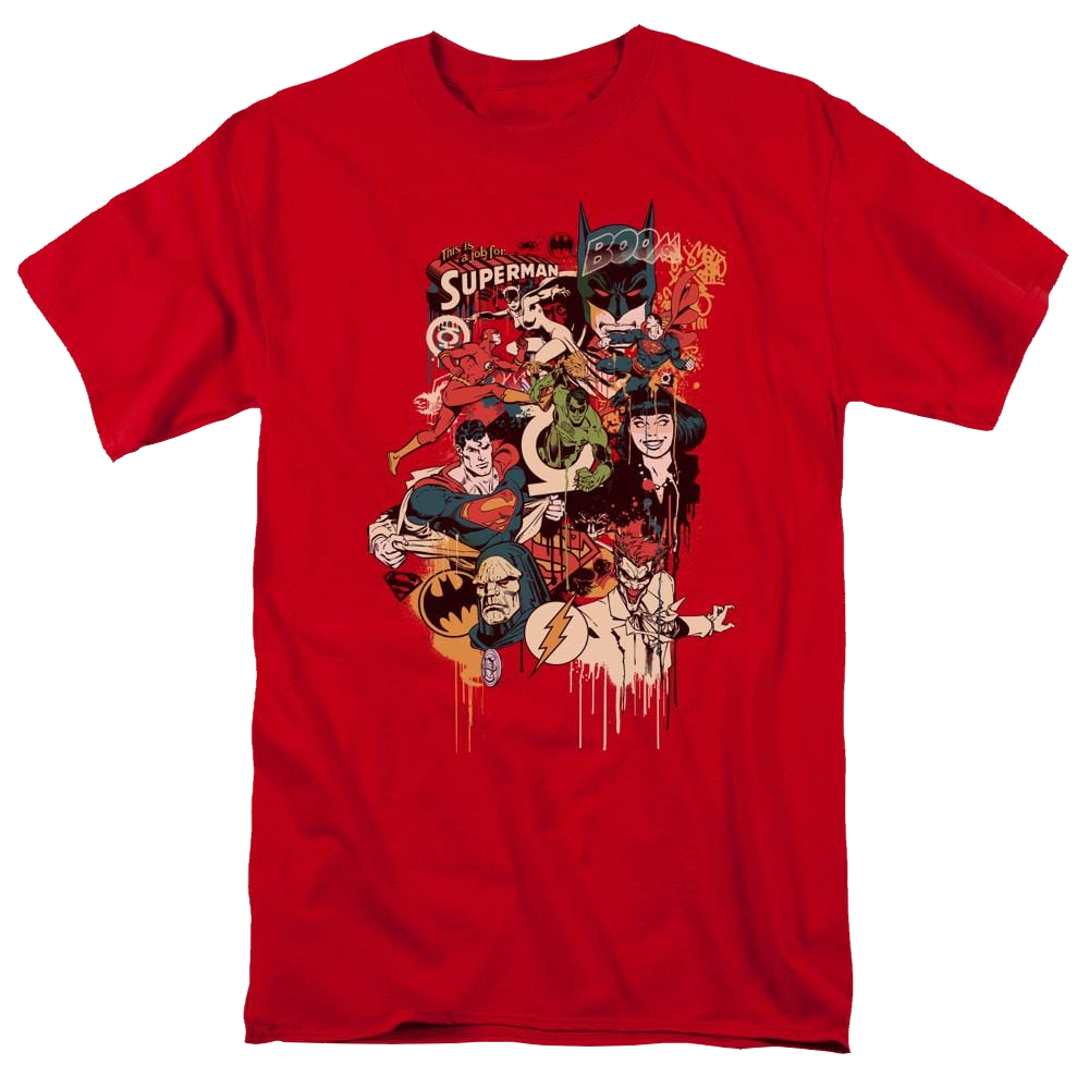 DC Comics Dripping Characters - Men's Regular Fit T-Shirt Men's Regular Fit T-Shirt Justice League