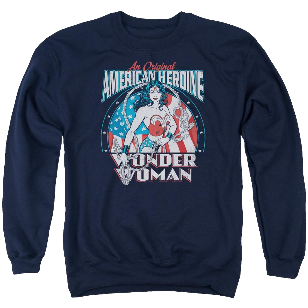 DC Comics American Heroine - Men's Crewneck Sweatshirt Men's Crewneck Sweatshirt Wonder Woman