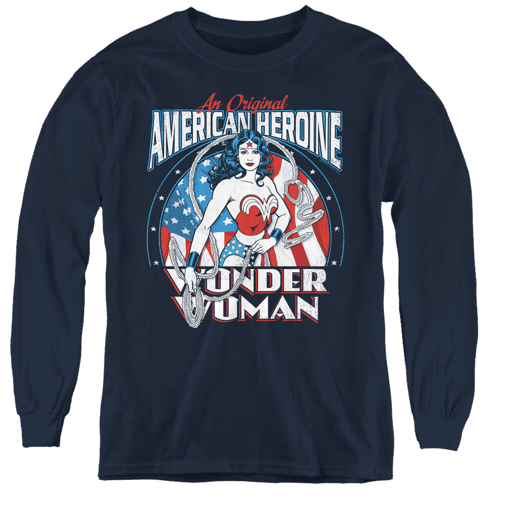 Wonder Woman American Heroine - Youth Long Sleeve T-Shirt Youth Long Sleeve T-Shirt Wonder Woman