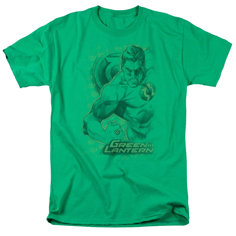 DC Comics Pencil Energy - Men's Regular Fit T-Shirt Men's Regular Fit T-Shirt Green Lantern