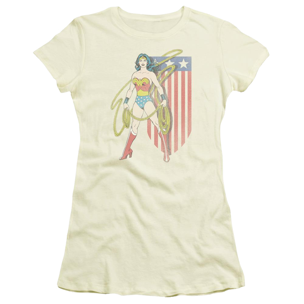 DC Comics Usa Banner - Juniors T-Shirt Juniors T-Shirt Wonder Woman