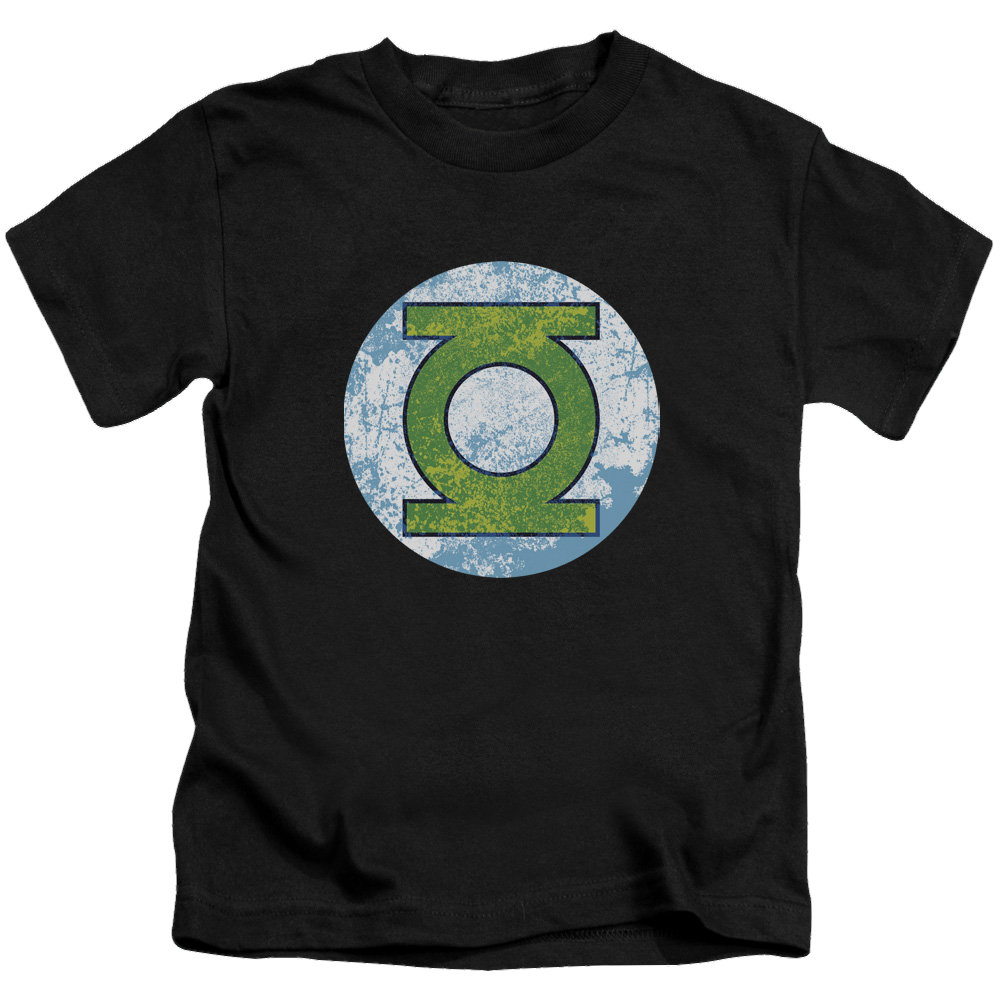 Green Lantern Gl Neon Distress Logo - Kid's T-Shirt Kid's T-Shirt (Ages 4-7) Green Lantern