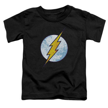 Black toddler t-shirt with Flash Neon Distress Logo graphic