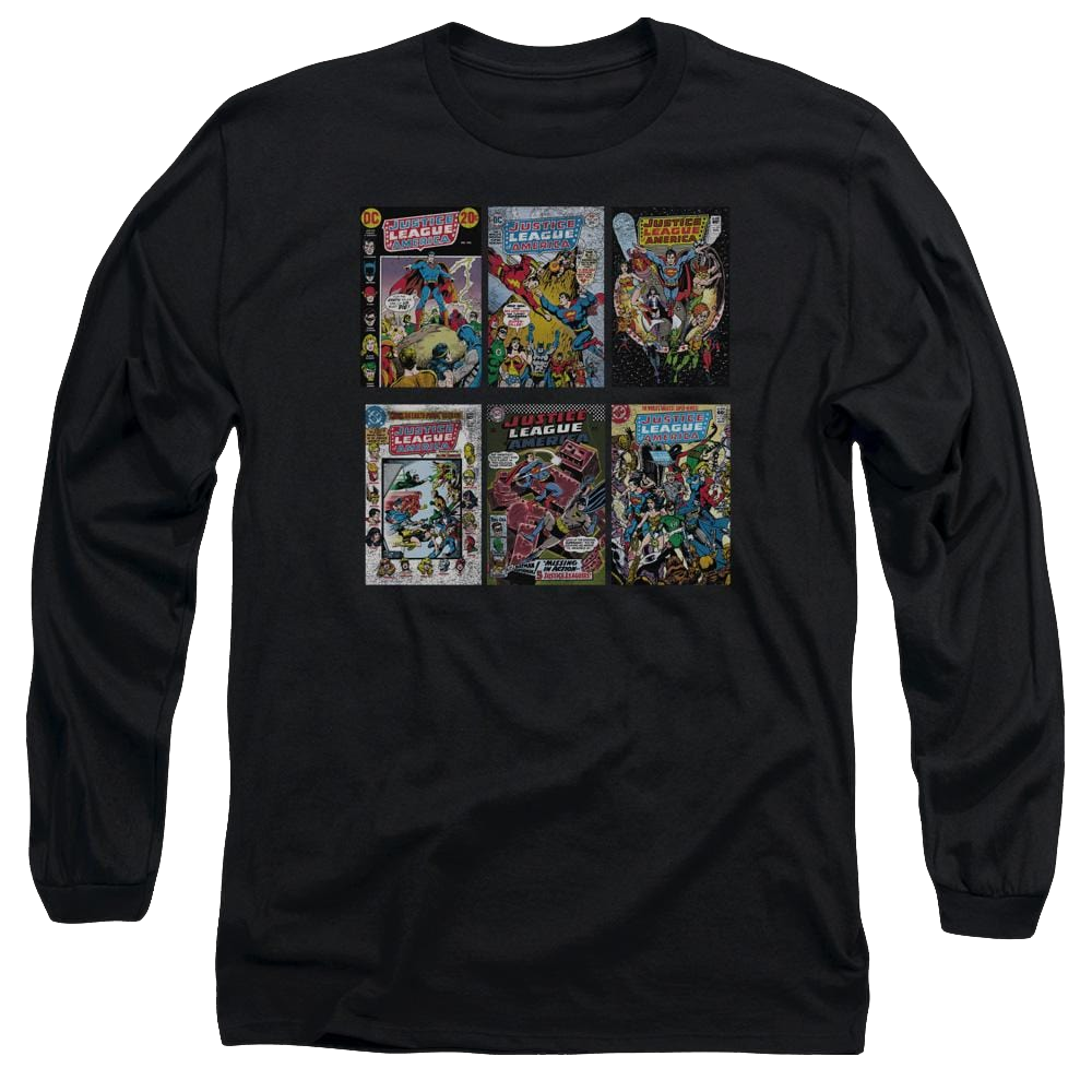 DC Comics Dco Covers - Men's Long Sleeve T-Shirt Men's Long Sleeve T-Shirt Justice League
