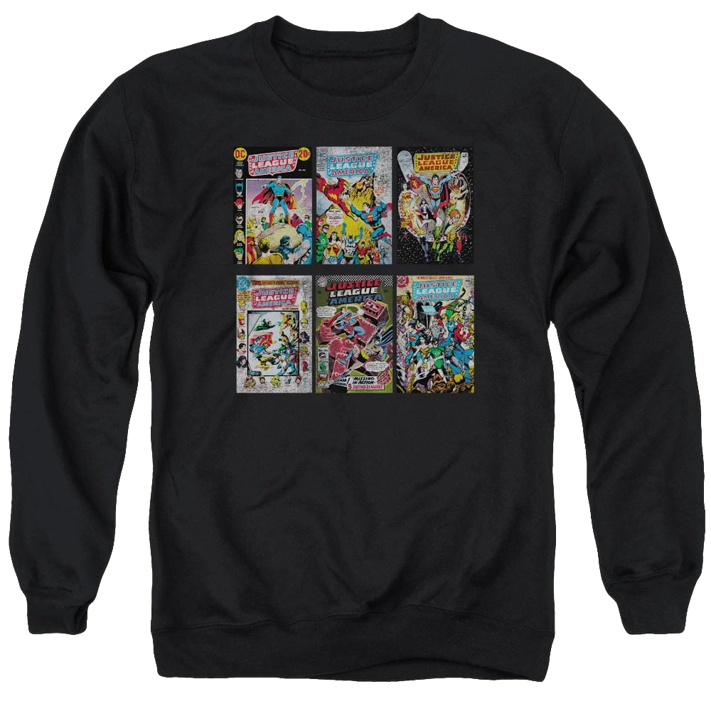 DC Comics Dco Covers - Men's Crewneck Sweatshirt Men's Crewneck Sweatshirt Justice League