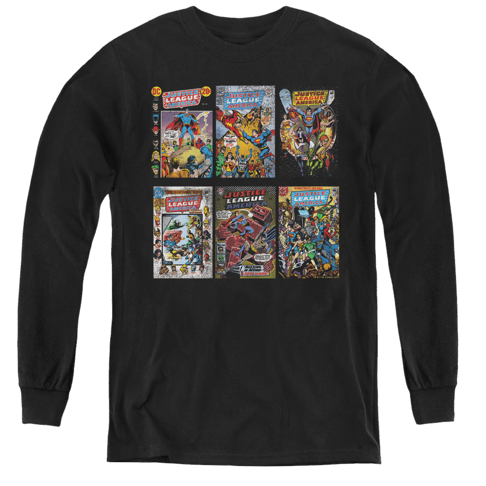 Justice League Dco Covers - Youth Long Sleeve T-Shirt Youth Long Sleeve T-Shirt Justice League