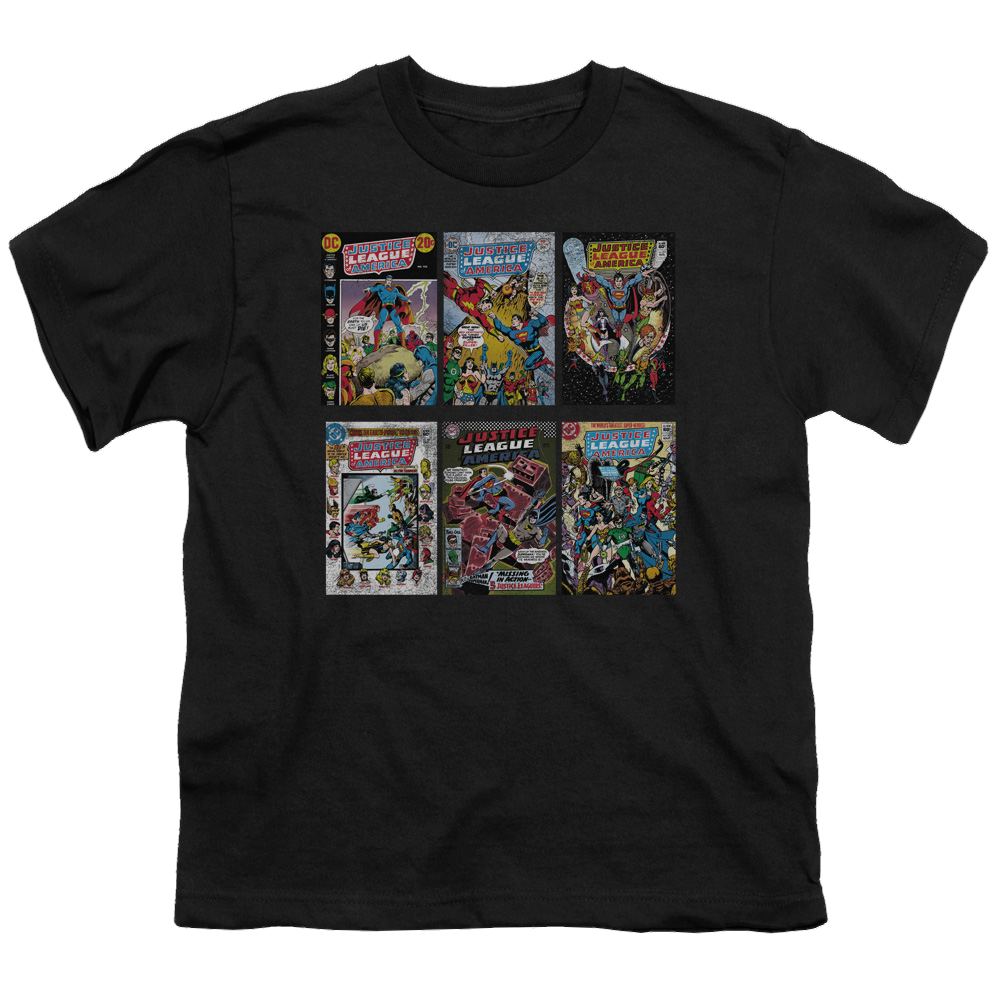 Justice League Dco Covers - Youth T-Shirt Youth T-Shirt (Ages 8-12) Justice League
