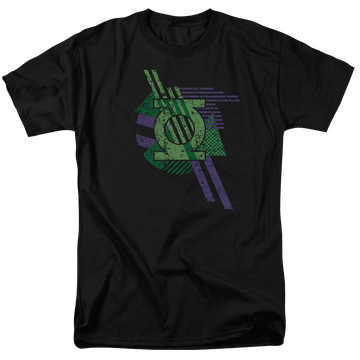 Black men's regular fit t-shirt with Green Lantern DC Comics Lantern Shapes graphic