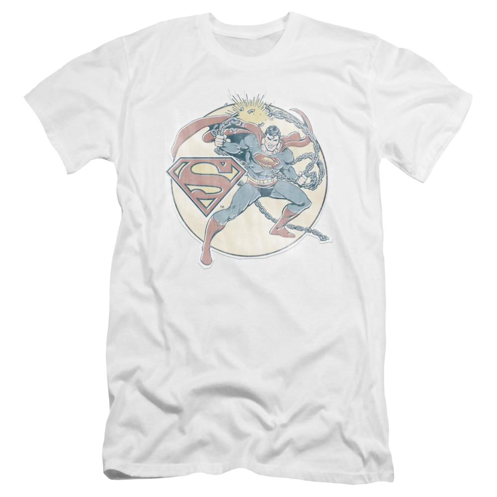 DC Comics Retro Superman Iron On - Men's Premium Slim Fit T-Shirt Men's Premium Slim Fit T-Shirt Superman