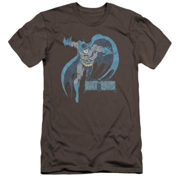 Charcoal men's premium slim fit t-shirt with DC Comics Desaturated Batman graphic