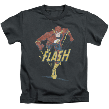 Charcoal kid's t-shirt for ages 4 to 7 with The Flash Desaturated Flash graphic