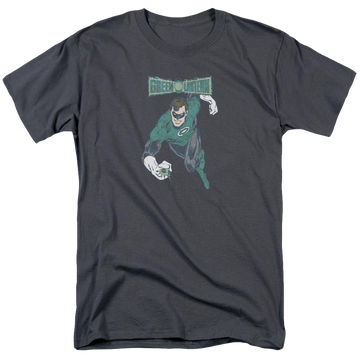 Charcoal men's regular fit t-shirt with DC Comics Desaturated Green Lantern graphic