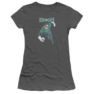 Charcoal juniors t-shirt with DC Comics Desaturated Green Lantern graphic