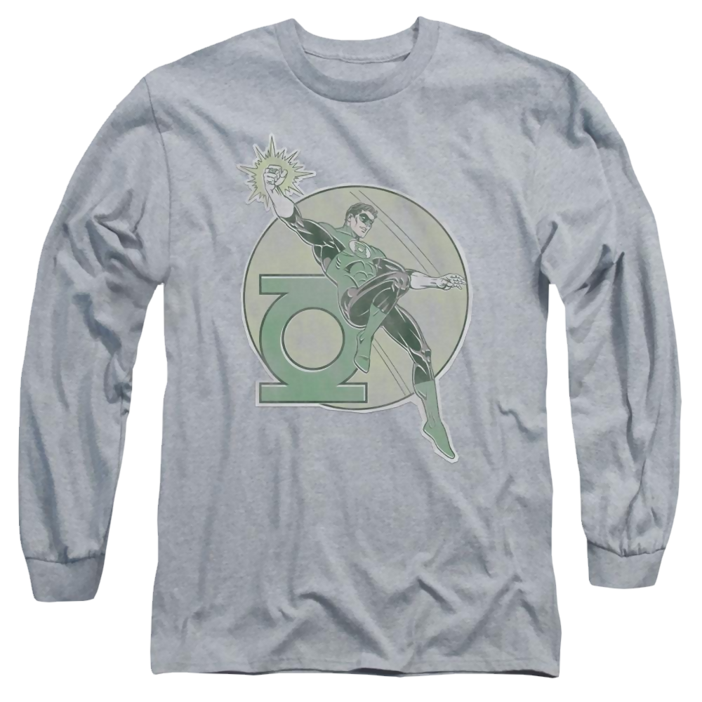 DC Comics Retro Lantern Iron On - Men's Long Sleeve T-Shirt Men's Long Sleeve T-Shirt Green Lantern