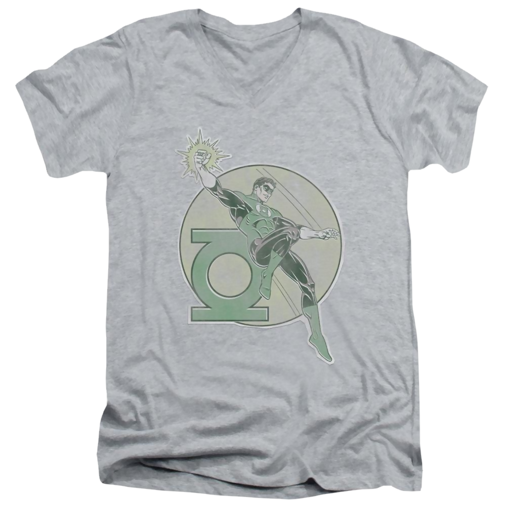 DC Comics Retro Lantern Iron On - Men's V-Neck T-Shirt Men's V-Neck T-Shirt Green Lantern