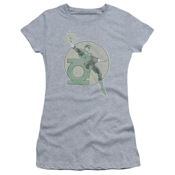 Athletic heather juniors t-shirt with Green Lantern DC Comics Retro Lantern Iron On graphic